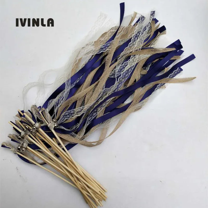 Baguette de Rubans Bleu Marine Boho Chic