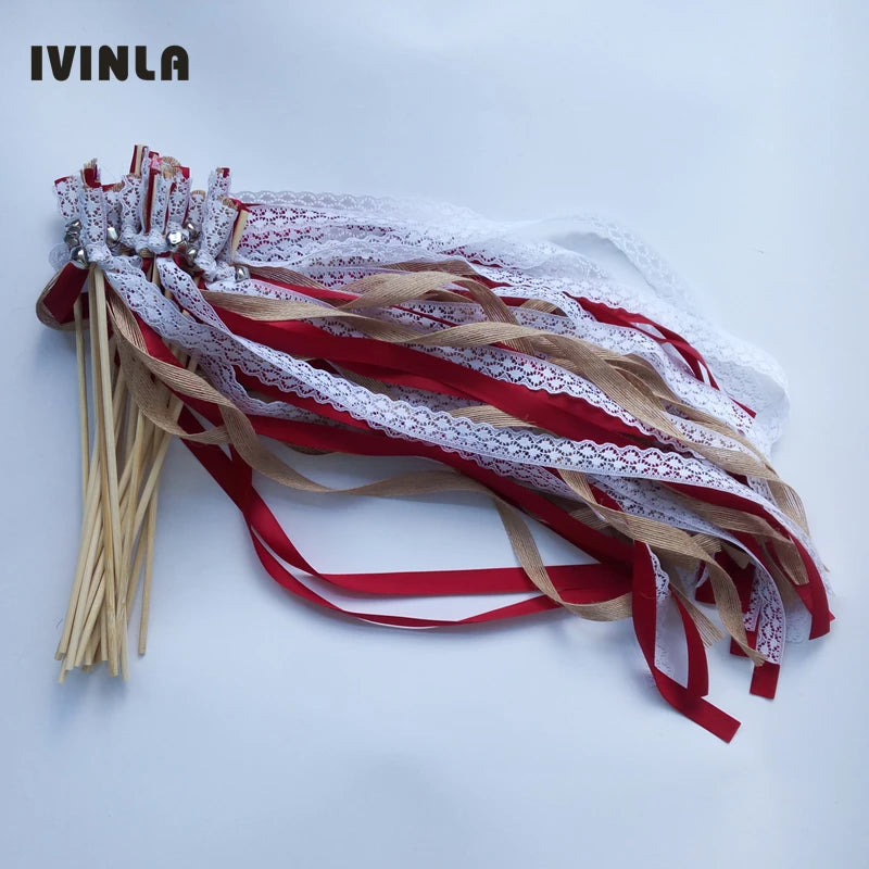 Baguette de Rubans Boho Rouge Chic