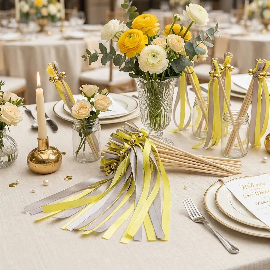 Baguette de Rubans Jaune et Gris