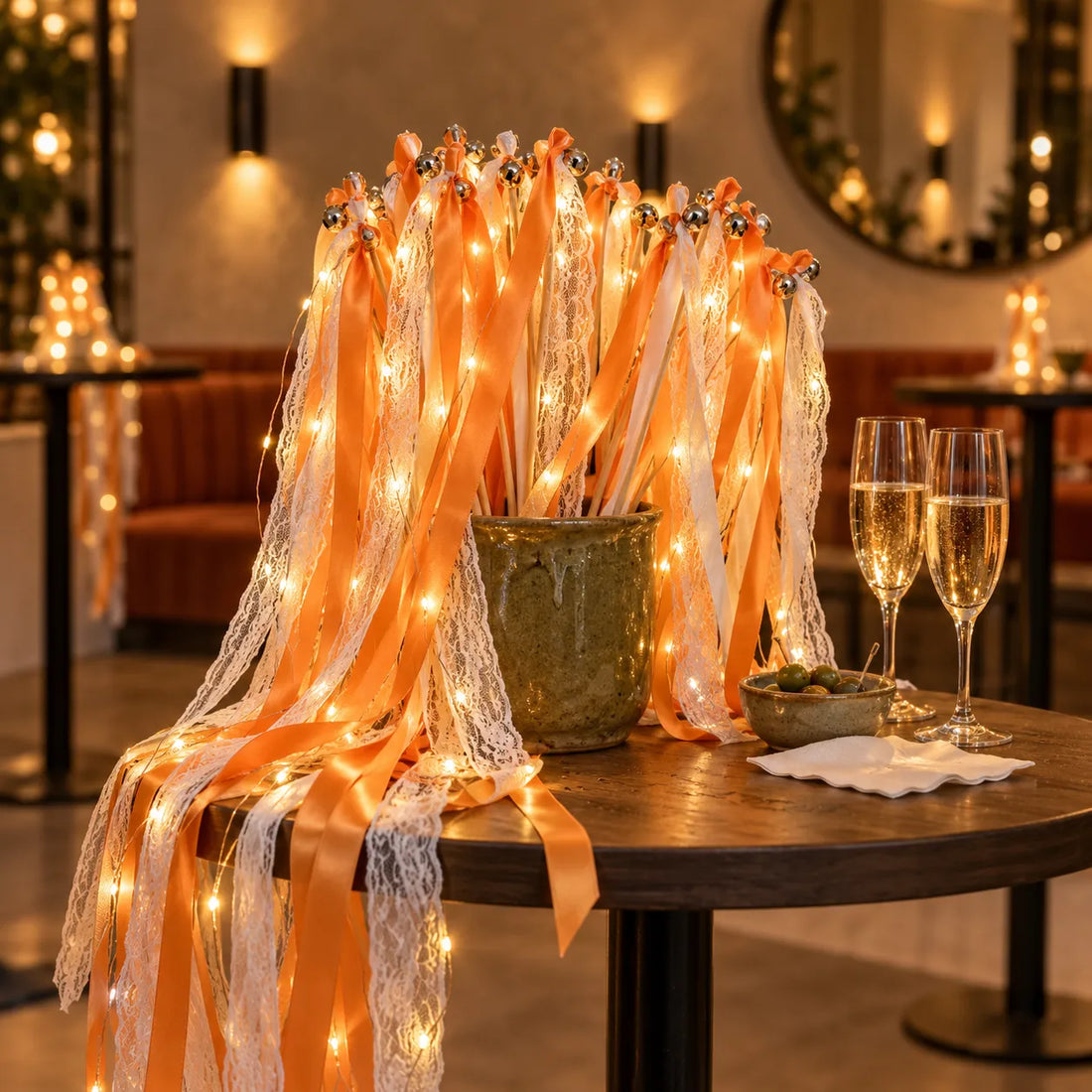 Baguette de Rubans Lumineux Orange Design