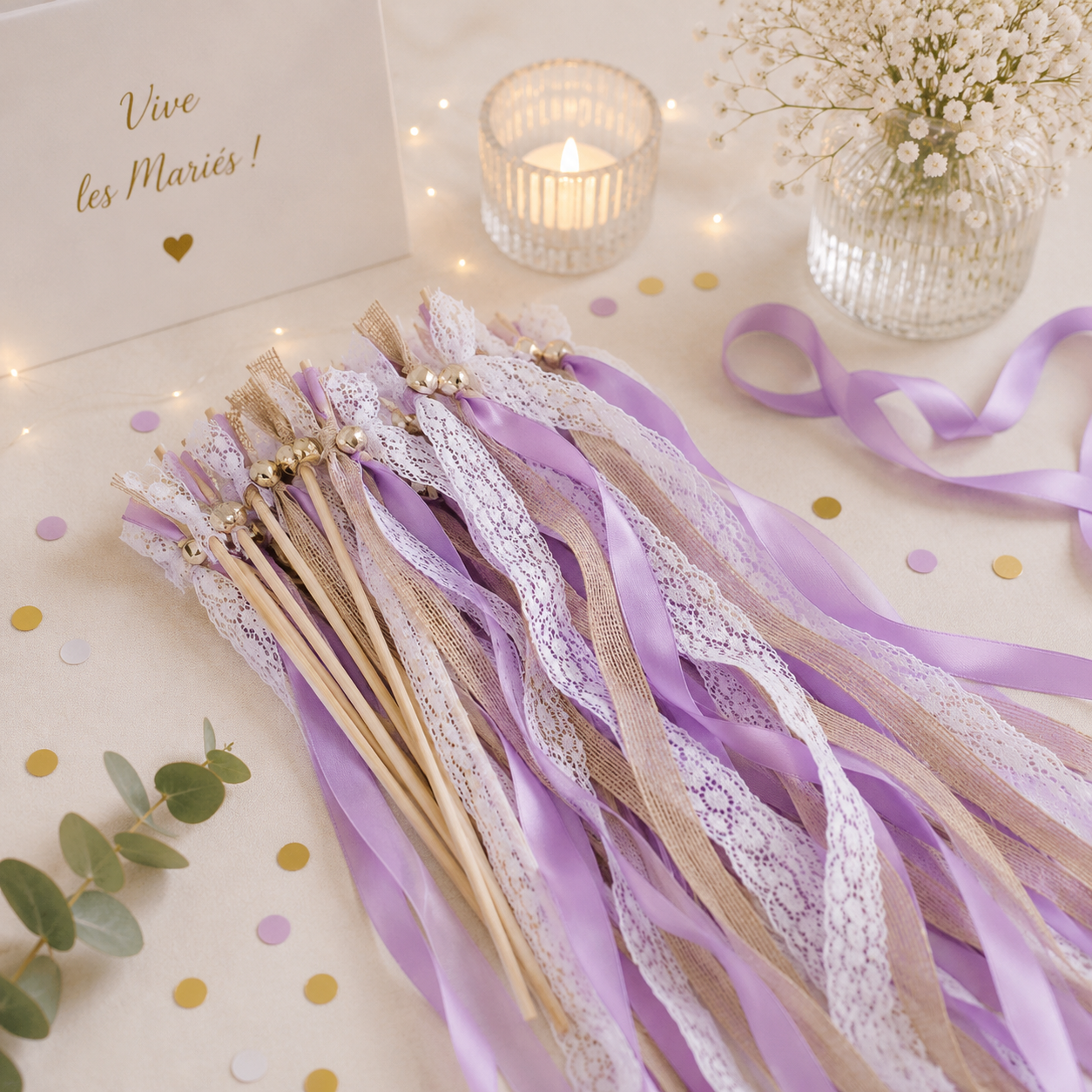 Baguette de Rubans Mariage Bohème Design