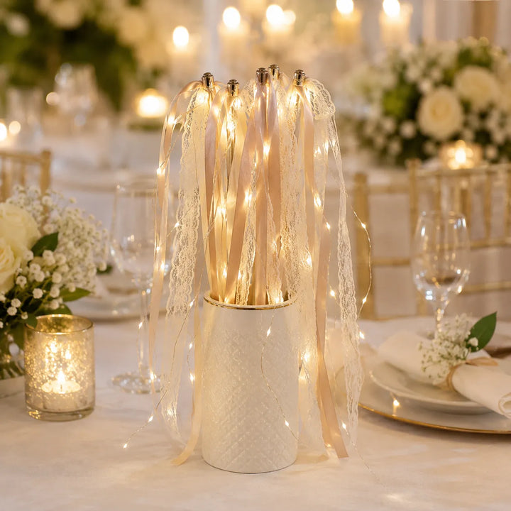 Baguette de Rubans Mariage Lumineux Elégante