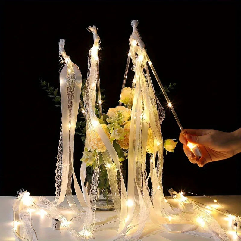 Baguette de Rubans Mariage Lumineux Elégante Beige
