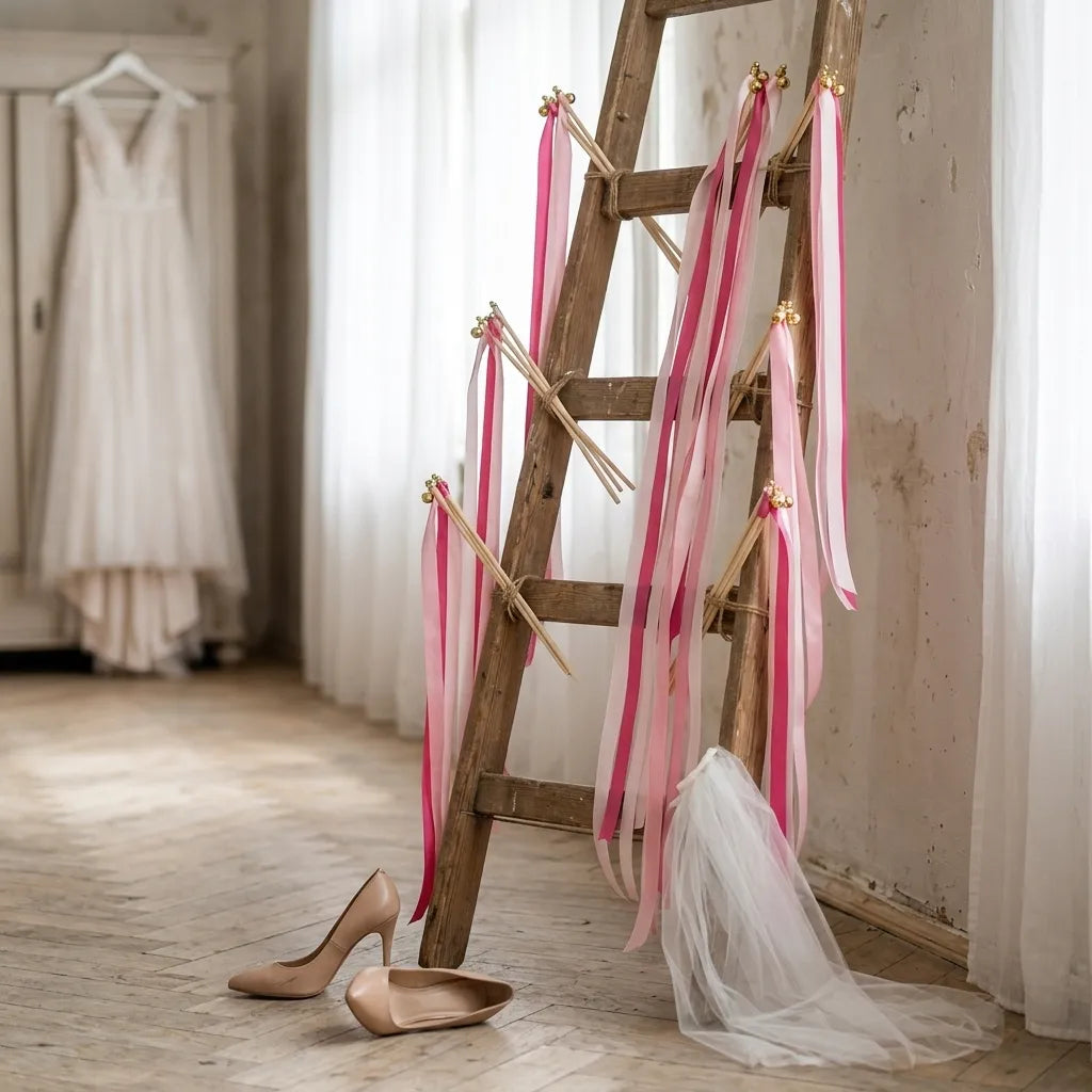 Baguette de Rubans Mariage Roses Cool