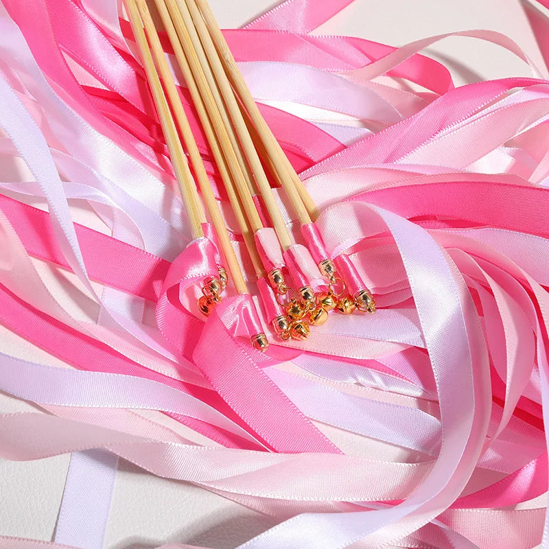 Baguette de Rubans Mariage Roses Minimaliste