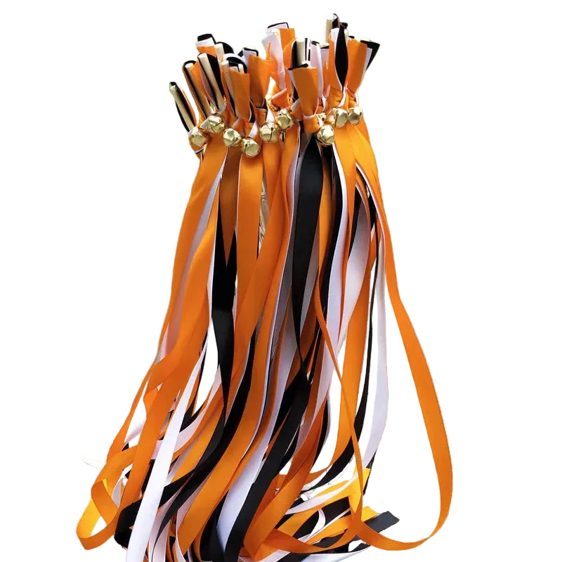 Baguette de Rubans Orange Noir et Blanc Minimaliste