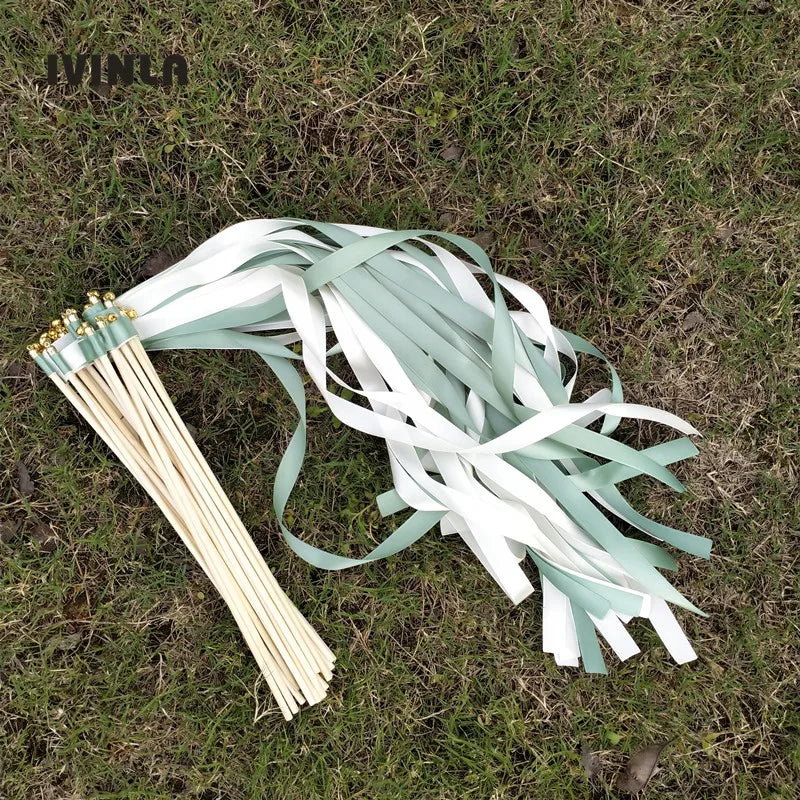 Baguette de Rubans Vert Sauge Minimaliste