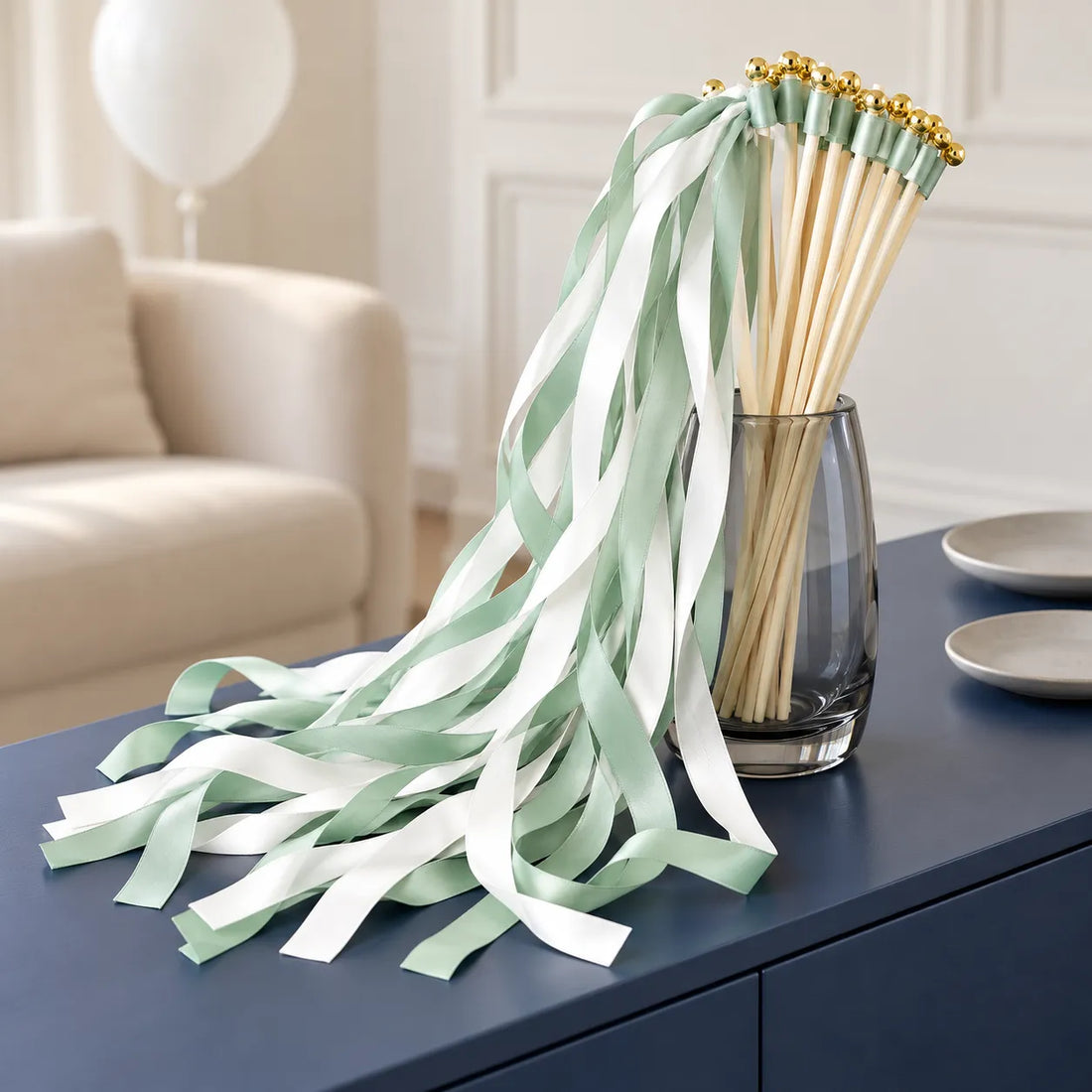 Baguette de Rubans Vert Sauge doux