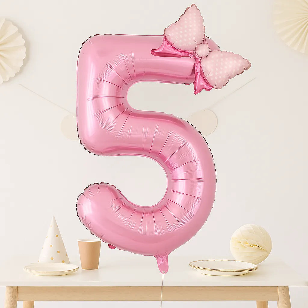 Ballon Anniversaire Chiffre Rose Unique