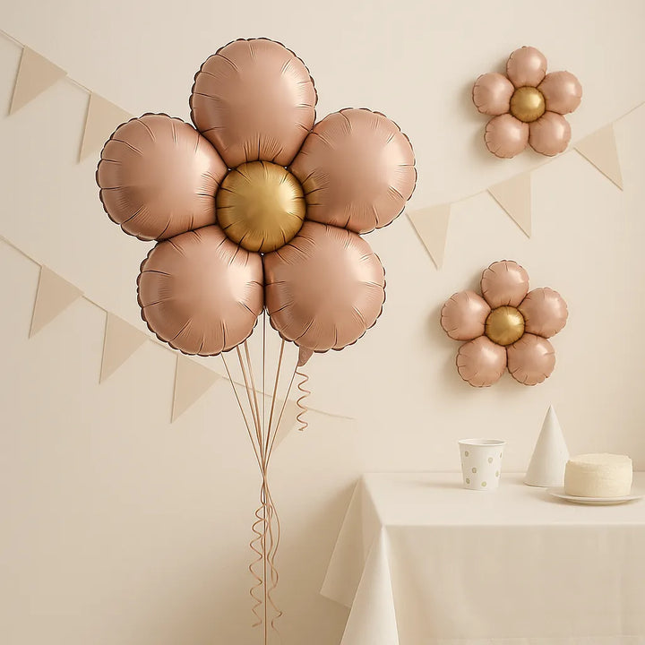 Ballon Anniversaire Fleur Rose