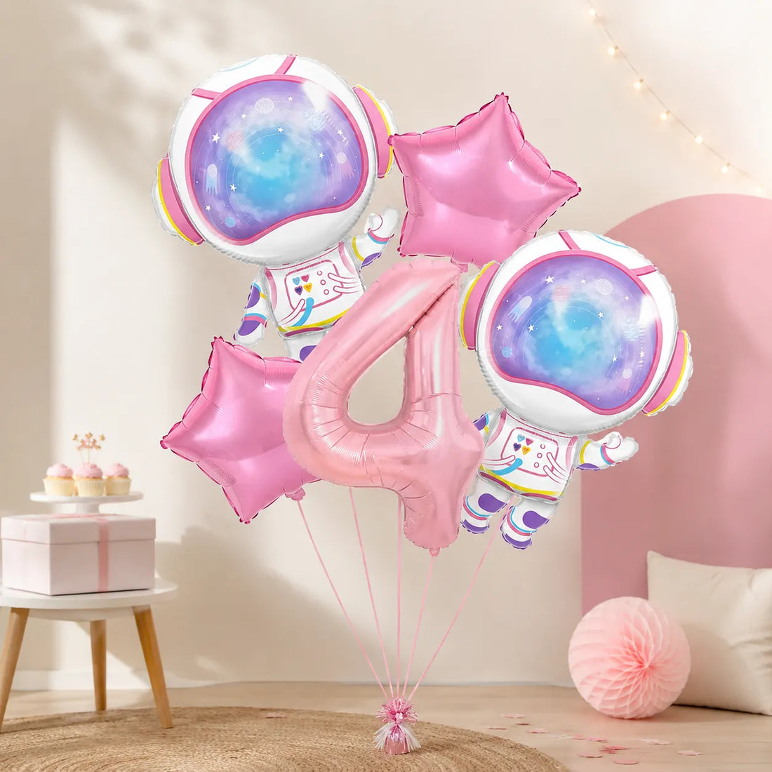 Ballon Chiffre Astronaute Rose 4