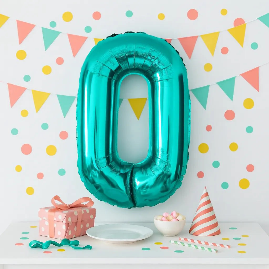 Ballon Chiffre Bleu Turquoise0