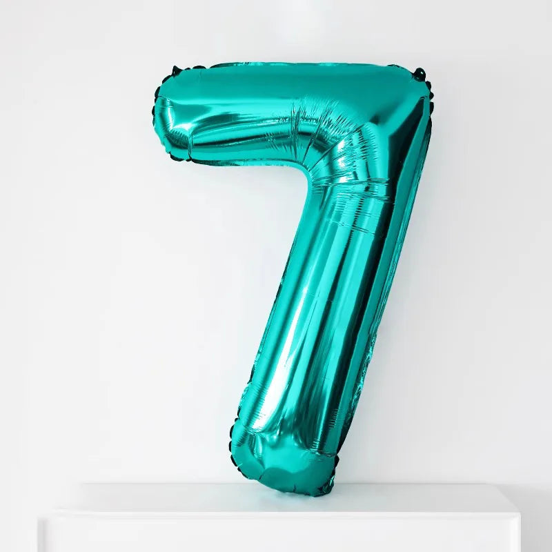 Ballon Chiffre Bleu Turquoise Classe