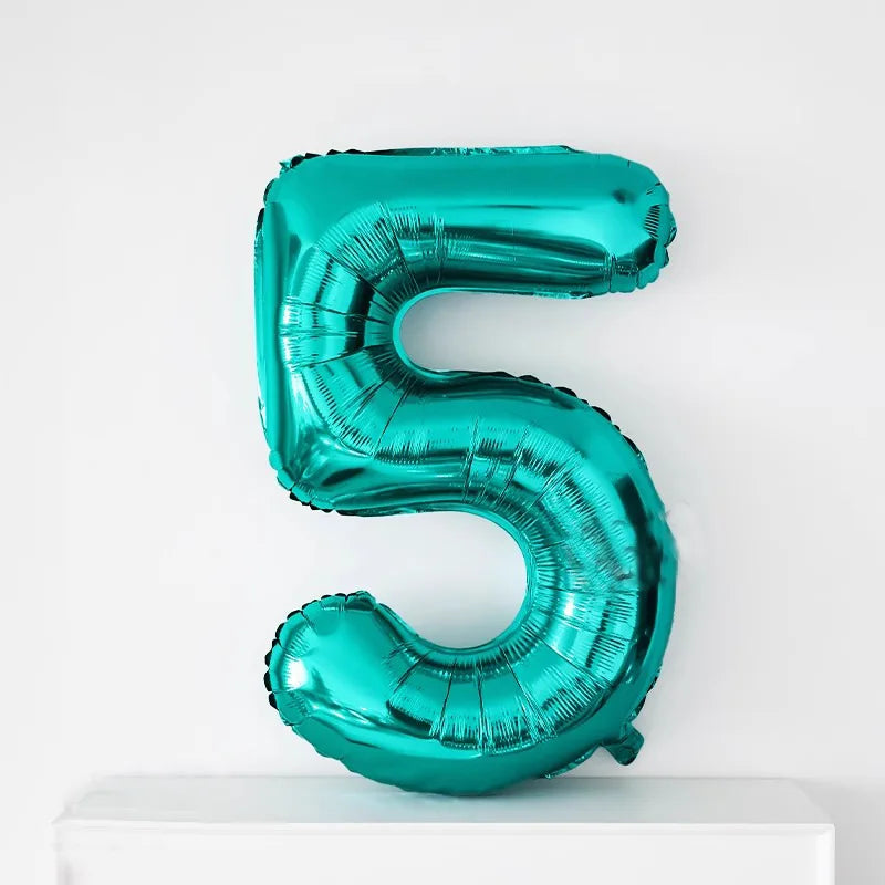 Ballon Chiffre Bleu Turquoise Design