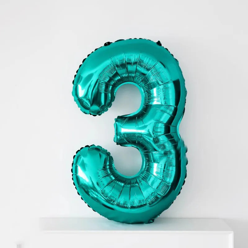 Ballon Chiffre Bleu Turquoise Pratique