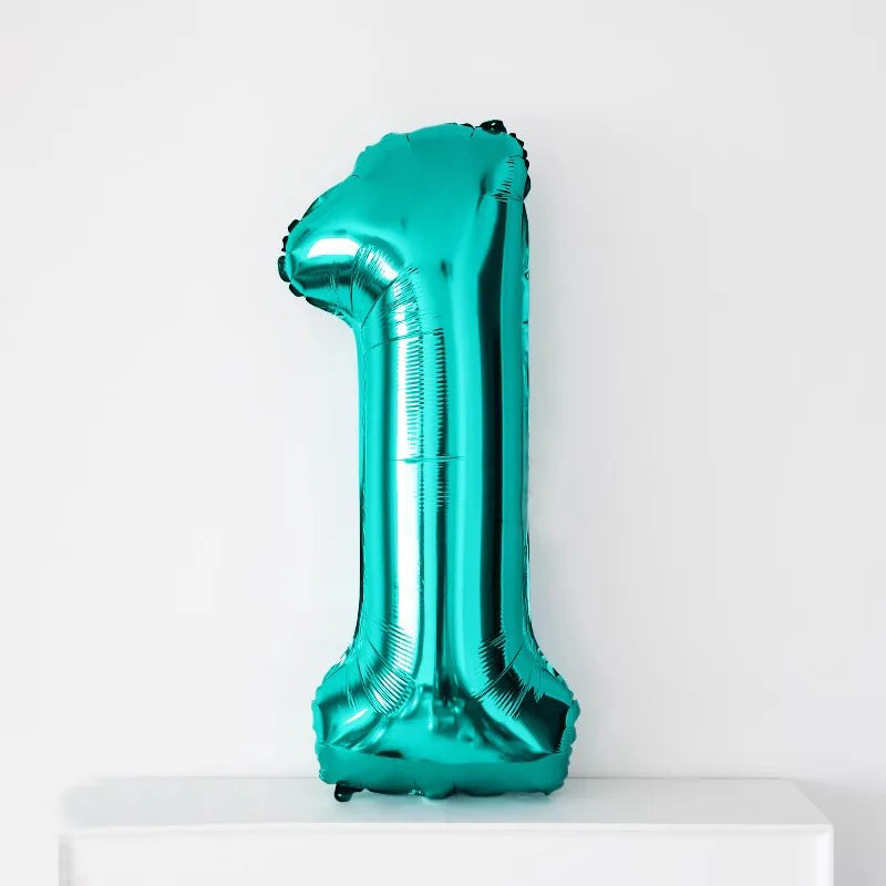 Ballon Chiffre Bleu Turquoise Unique
