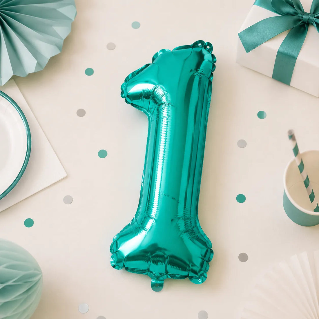 Ballon Chiffre Bleu Turquoise Unique