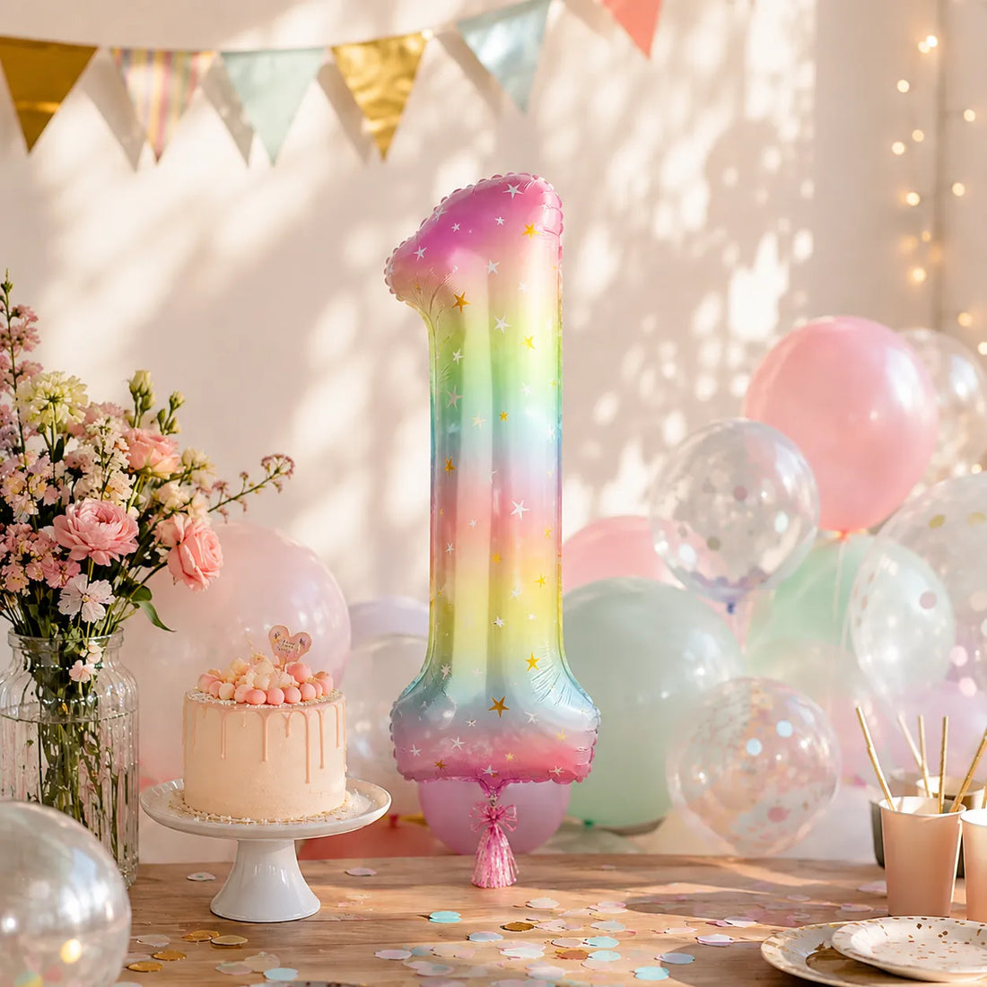 Ballon Chiffre Dégradé Etoilé Beau