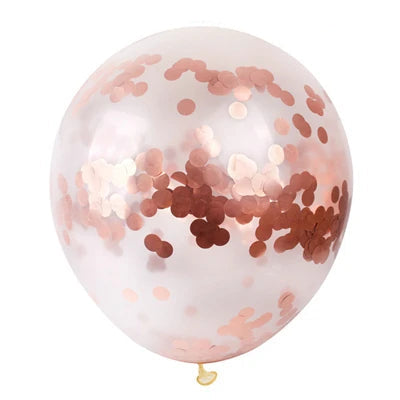 Ballon Géant Transparent à Confettis Rose Gold Beau