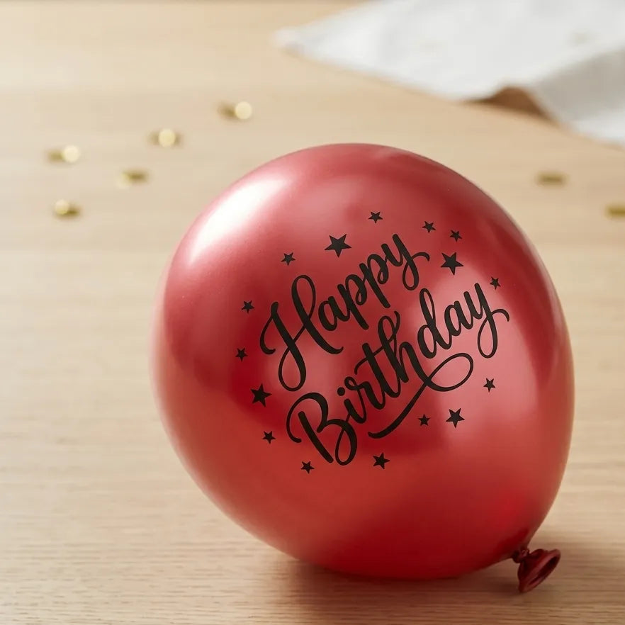 Ballon Happy Birthday Rouge Métallisé Beau