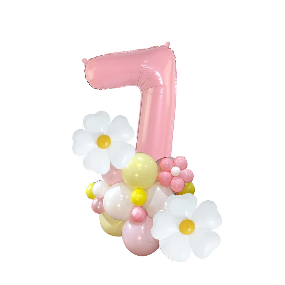 Ballon Numérique Fleurs Blanches Robuste