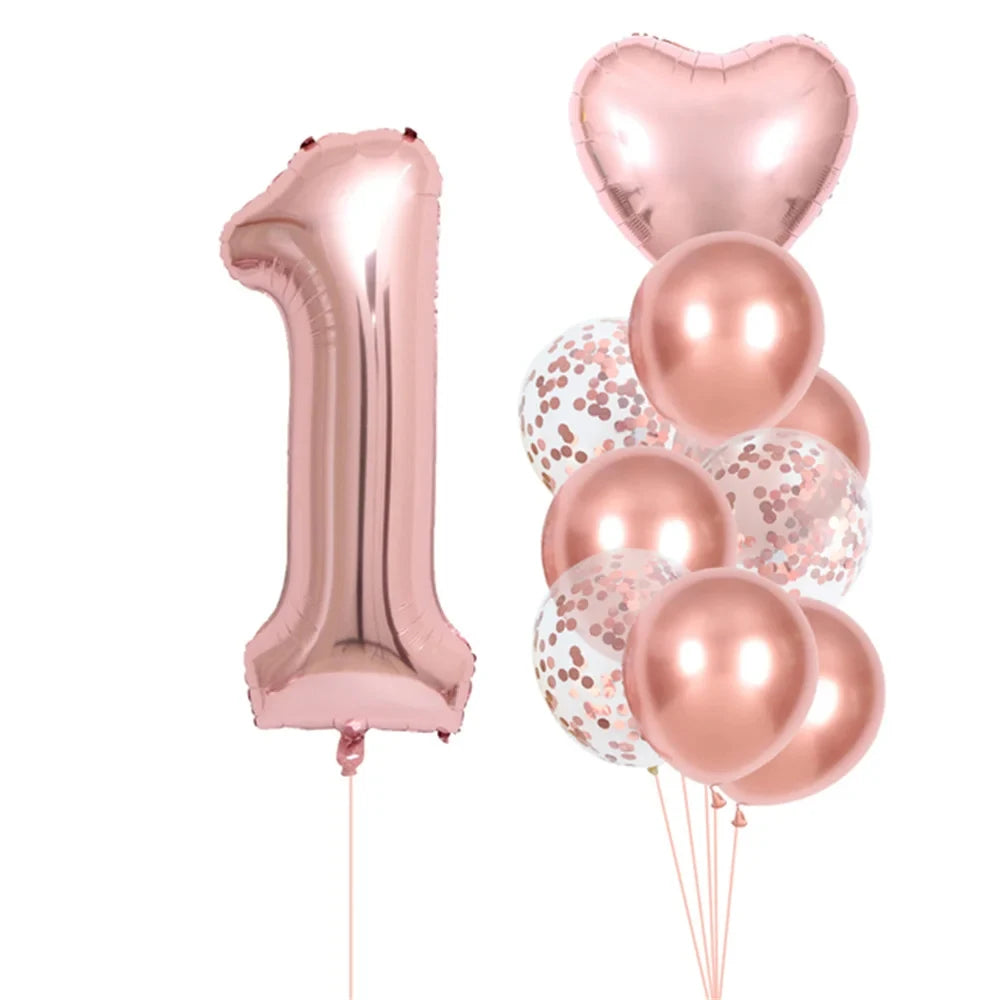 Ballon Numérique Girly Rose Gold Kawai