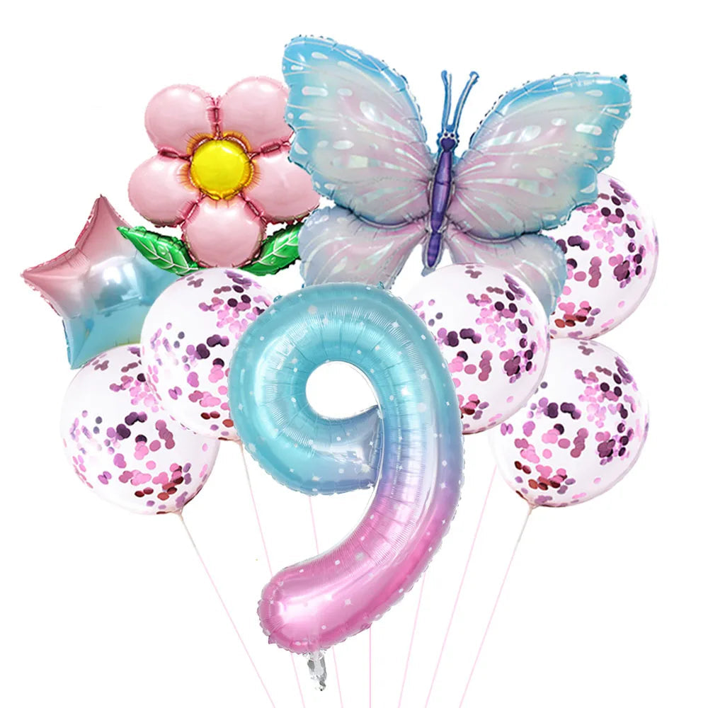 Ballon Numériques Papillon et Fleur Coloré