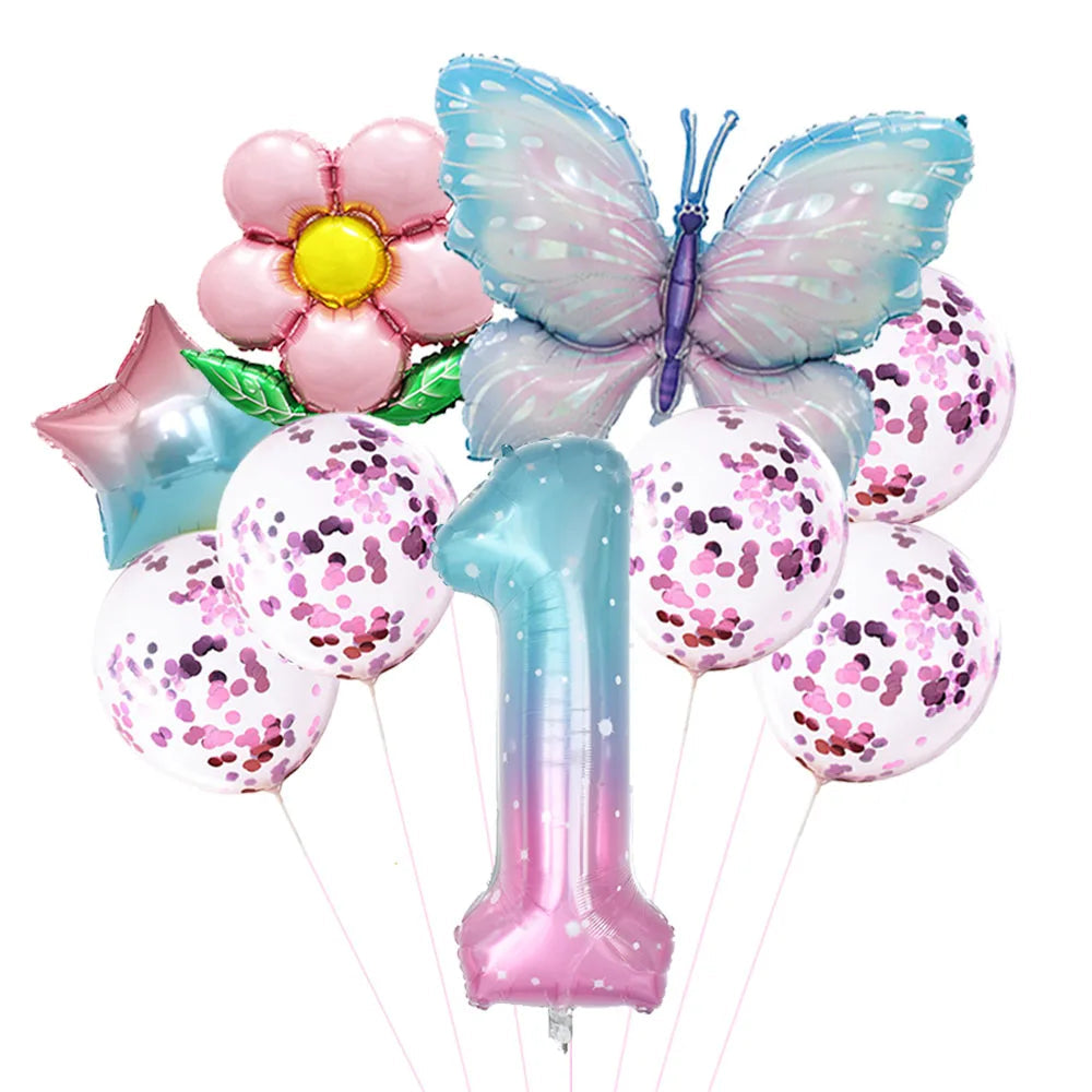 Ballon Numériques Papillon et Fleur Design