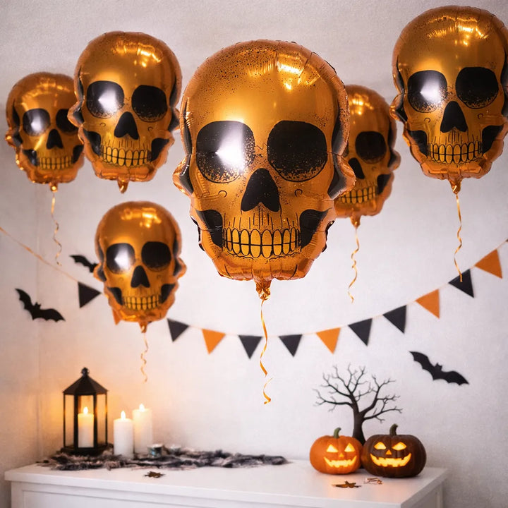 Ballon Squelette Doré Halloween