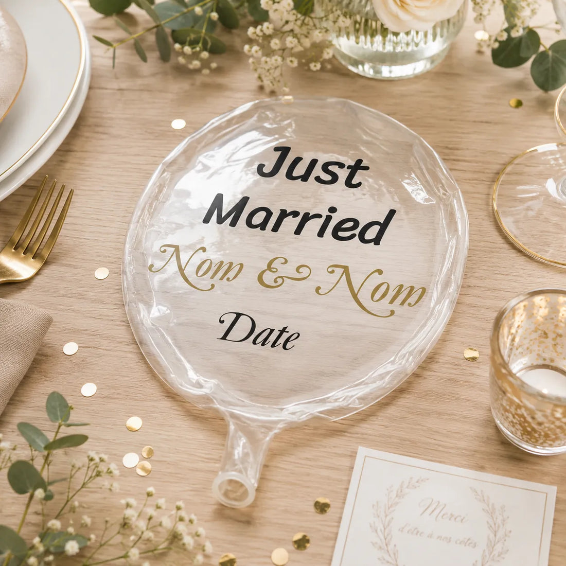 Ballon Transparent Personnalisable Mariage Unique