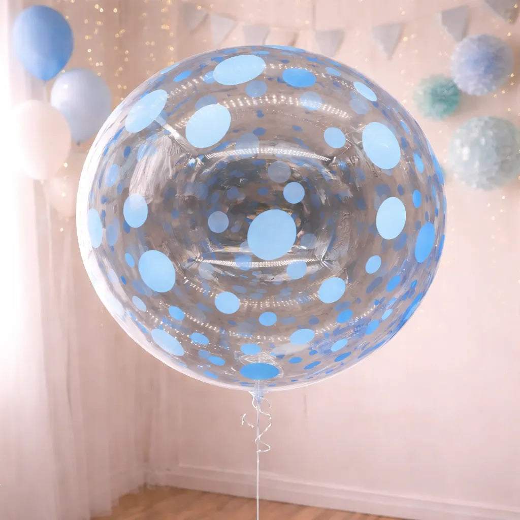 Ballon Transparent XXL à Pois Bleu