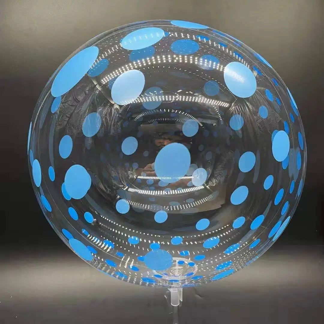 Ballon Transparent XXL à Pois Bleu Unique