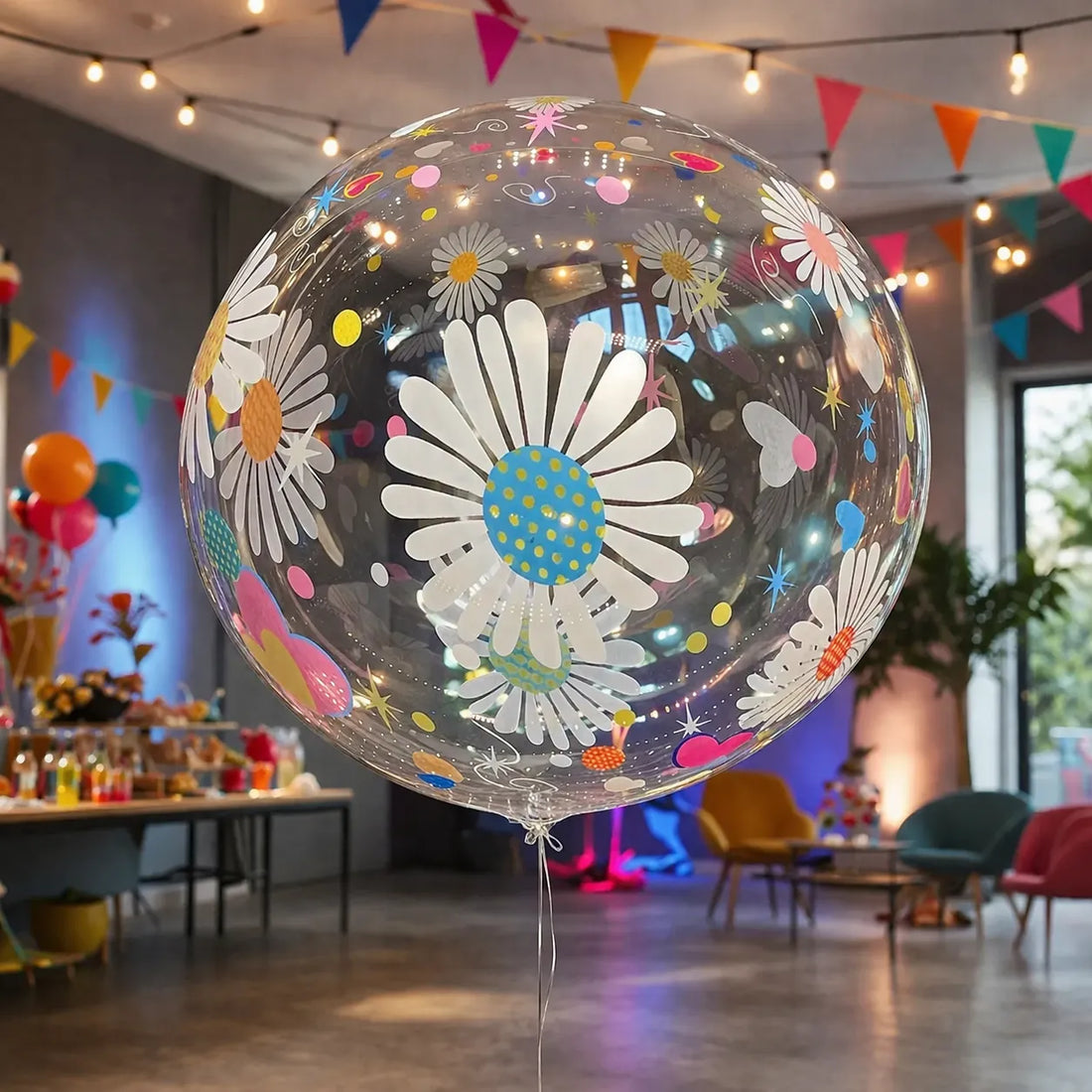 Ballon XXL Fleuri Transparent