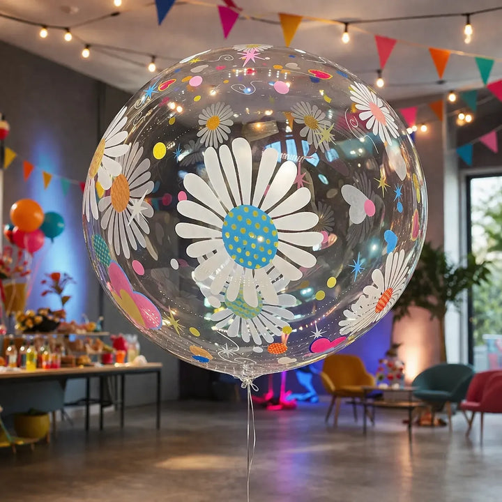 Ballon XXL Fleuri Transparent