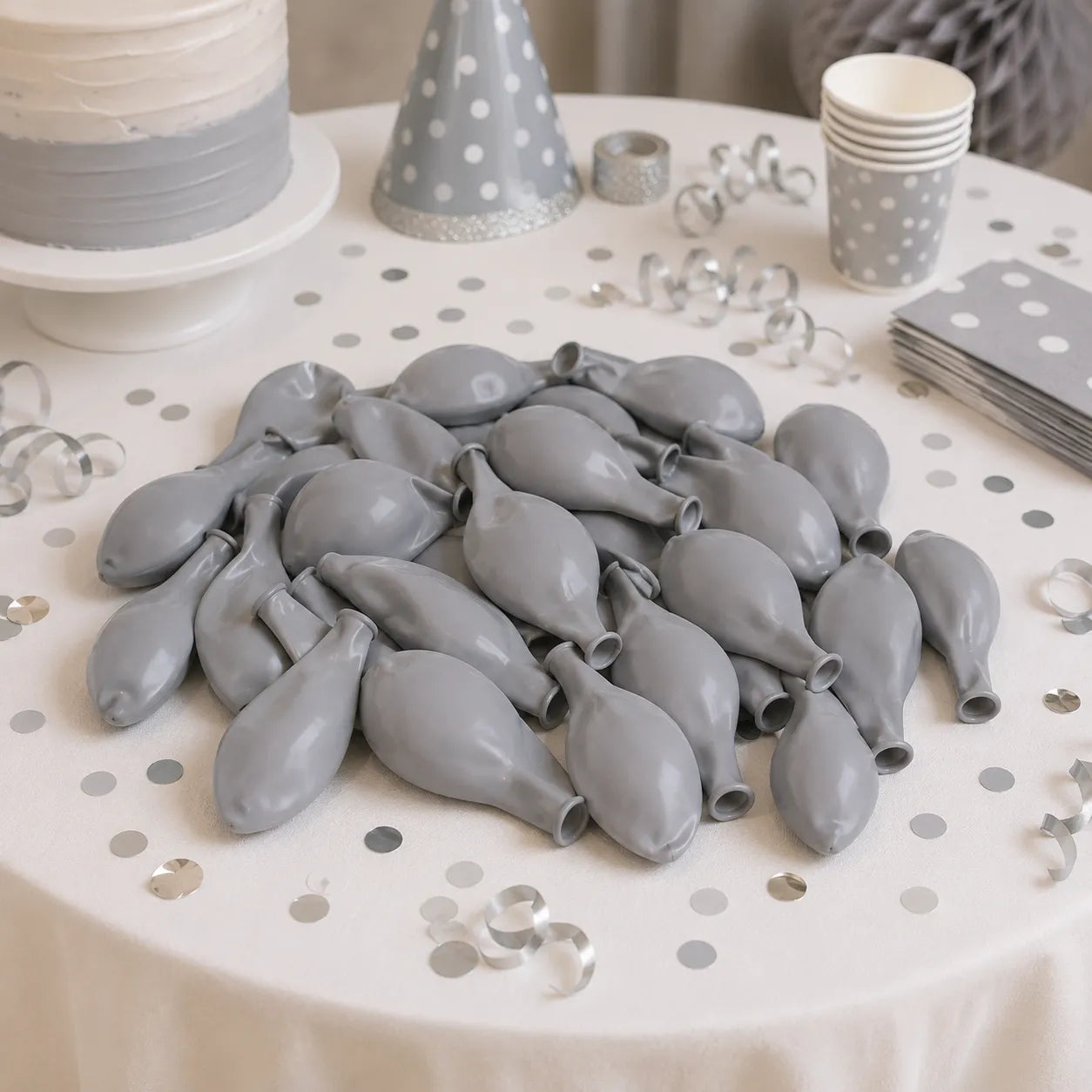 Ballons Anniversaire Gris Pratiques