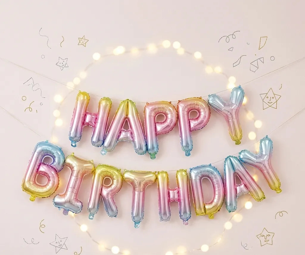 Ballons Anniversaire Happy Birthday Arc-en-ciel Uniques
