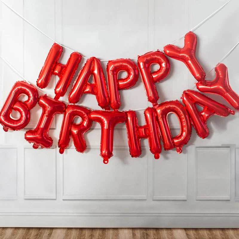 Ballons Anniversaire Happy Birthday Rouge