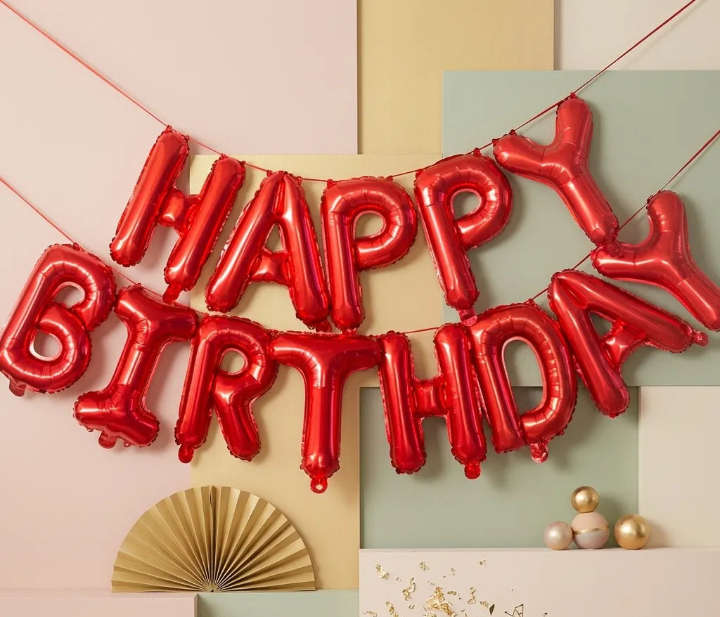 Ballons Anniversaire Happy Birthday Rouge Uniques