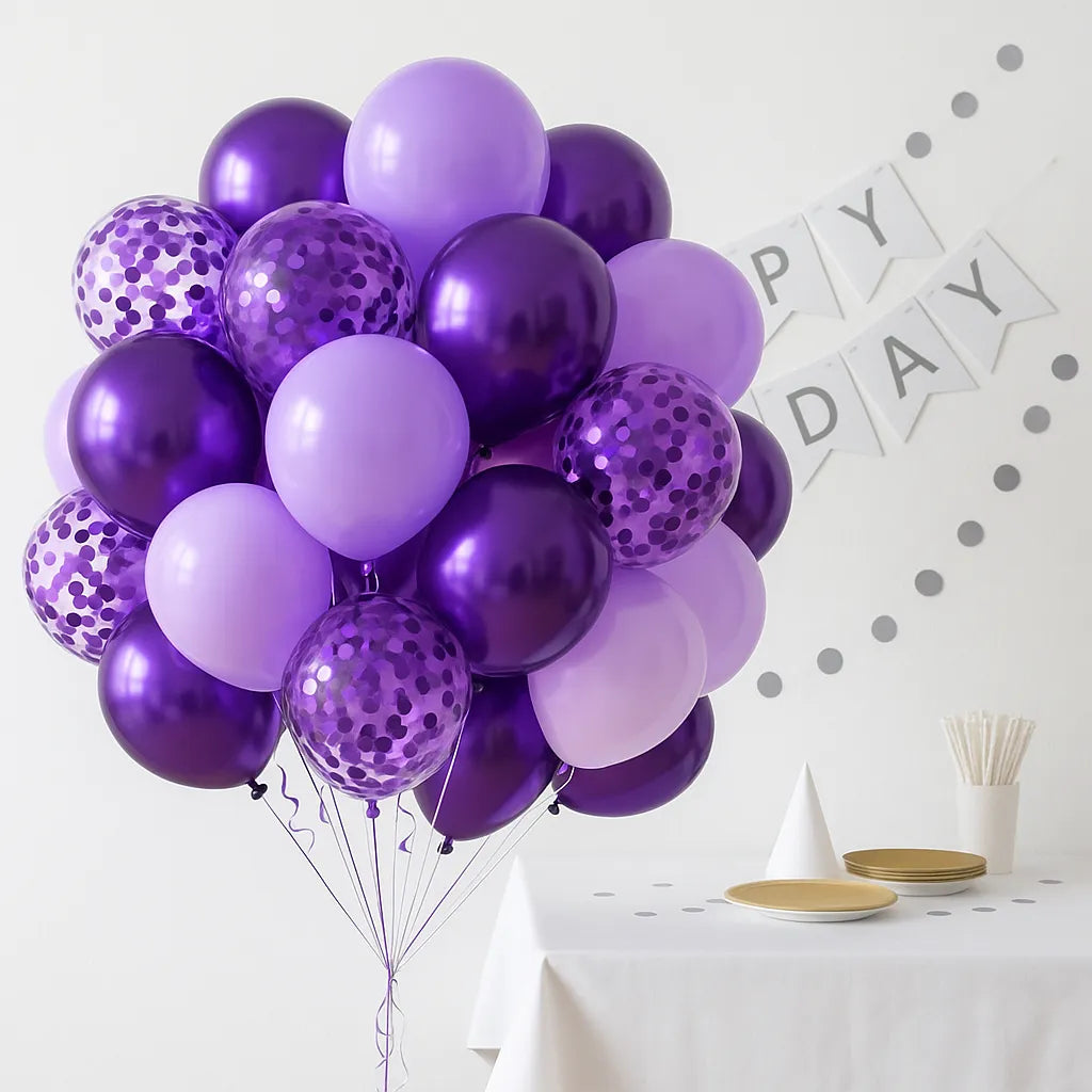 Ballons Anniversaire Latex Violet