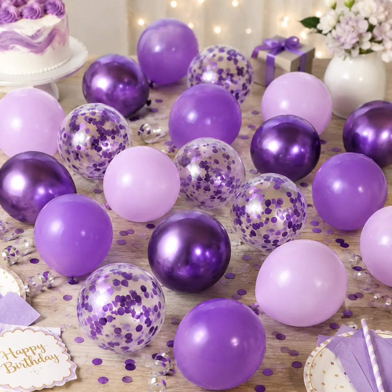 Ballons Anniversaire Latex Violet Uniques