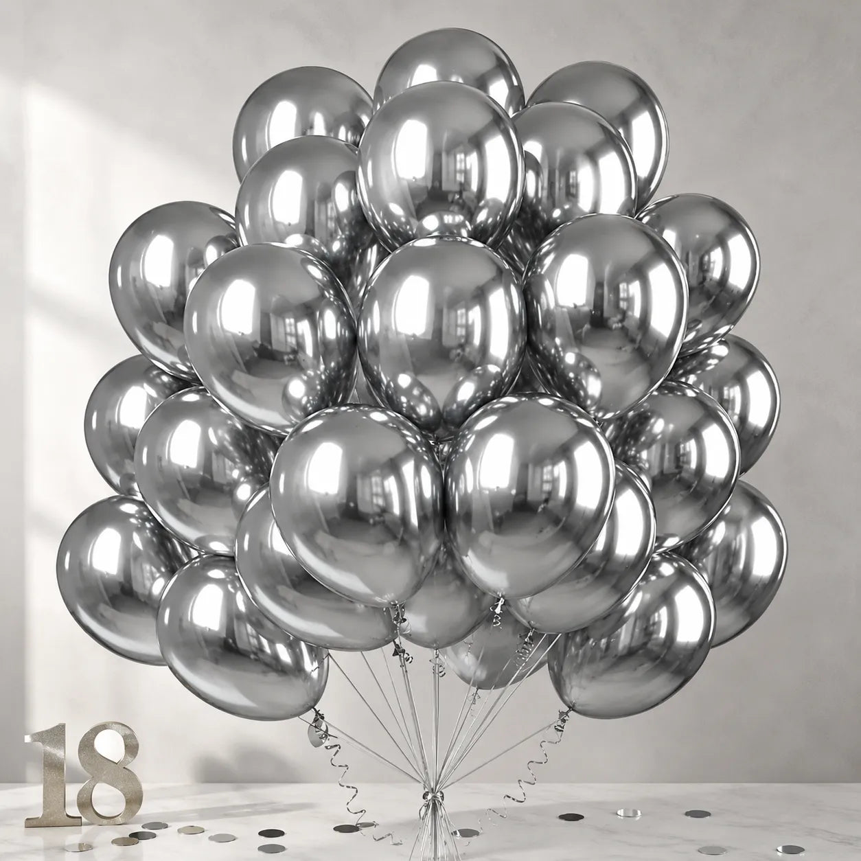 Ballons Anniversaire Métal Gris Classe