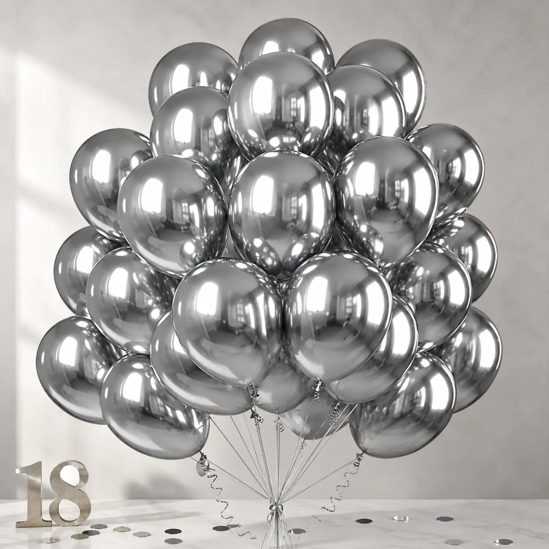 Ballons Anniversaire Métal Gris Classe