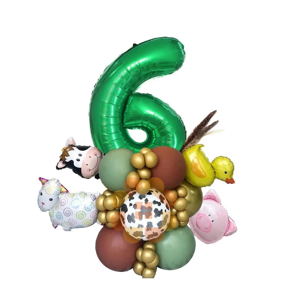 Ballons Chiffre Ferme Design Coloré