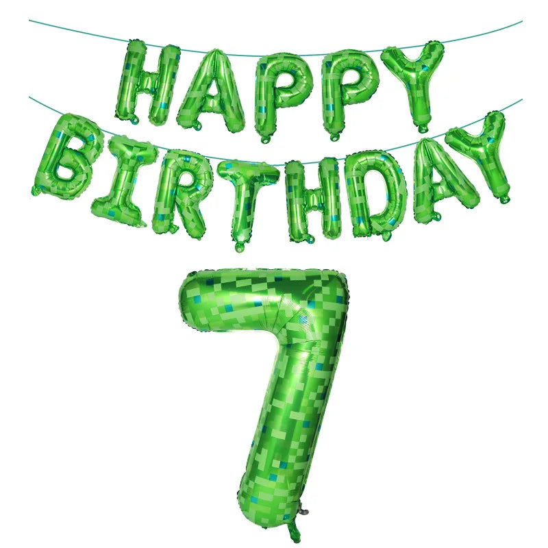 Ballons Happy Birthday Chiffre Vert Tendance