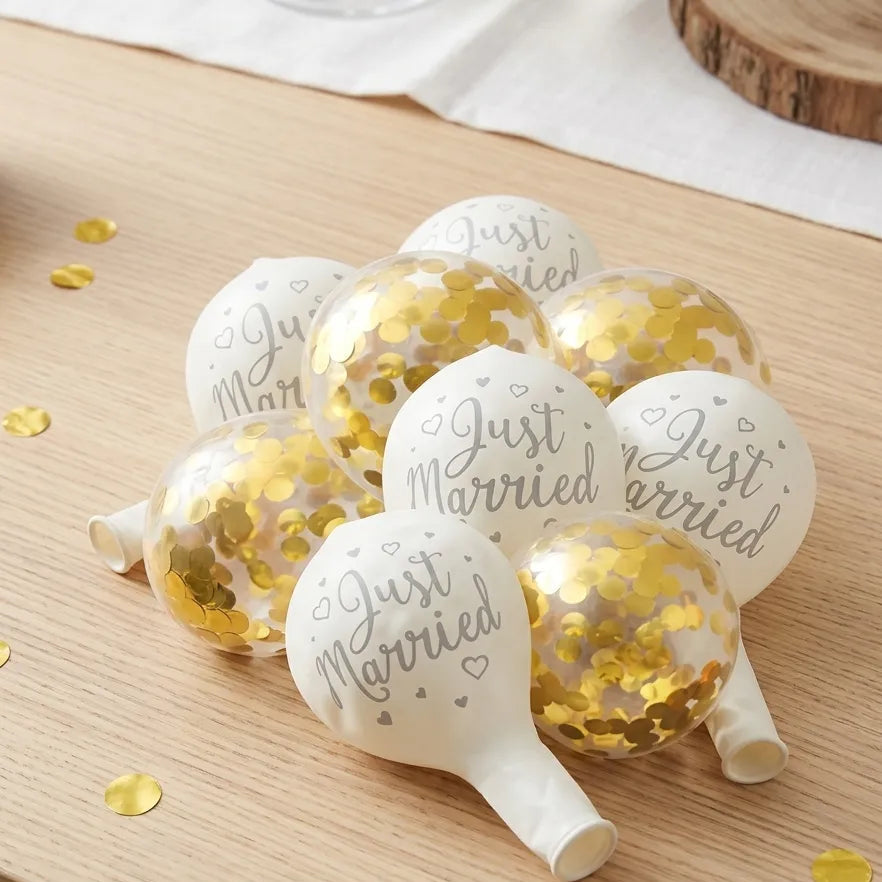 Ballons Just Married Dorés Beaux