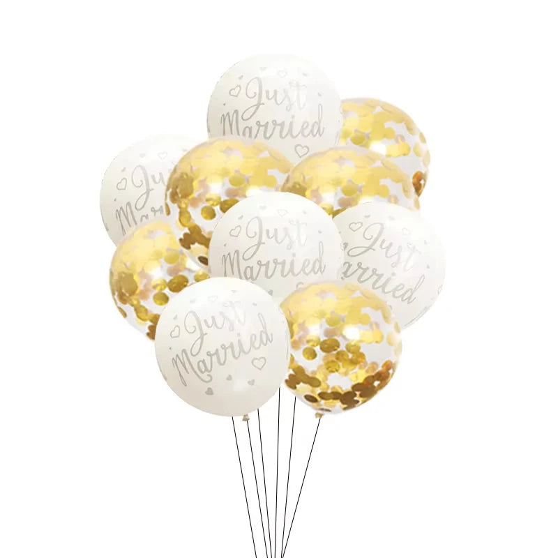 Ballons Just Married Dorés Unique