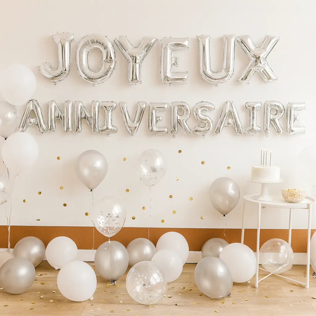 Ballons Lettres Argentés 1