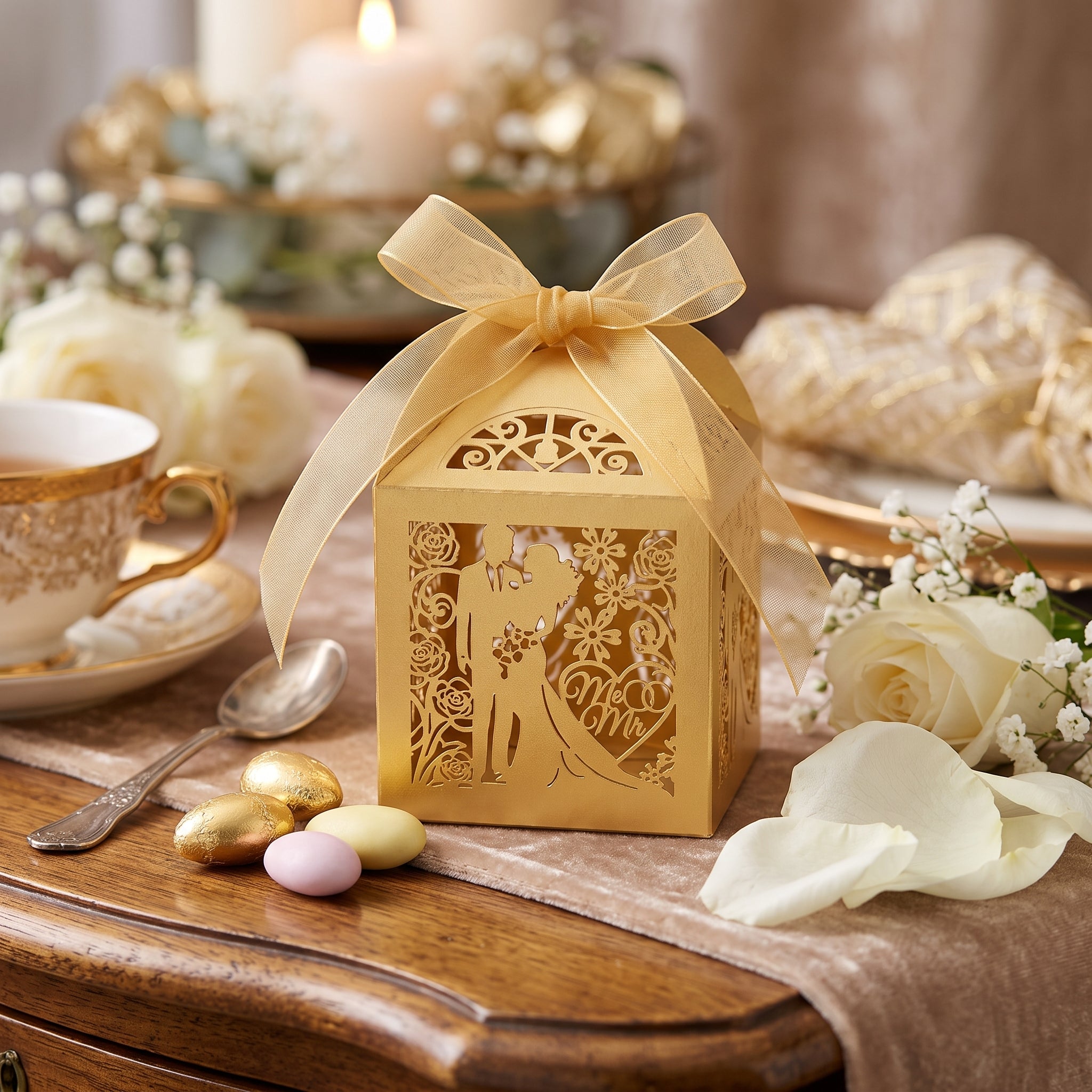 Boîte à Dragées Elégante dorée