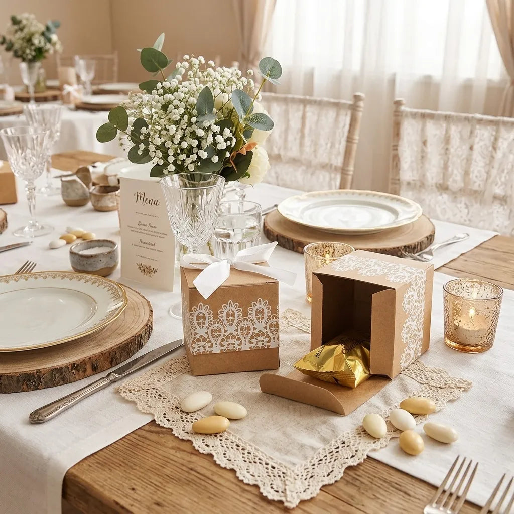 Boîte à Dragées Mariage Champêtre Unique