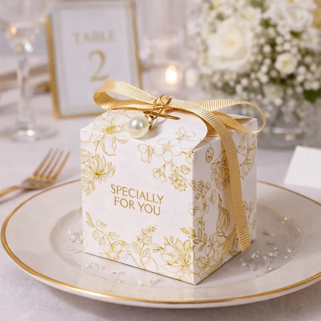 Boîte à Dragées Mariage Champagne Chic